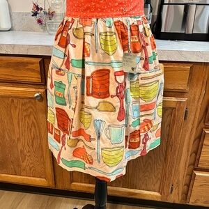 Handmade Cotton Apron | Retro Kitchen Print | XS/S